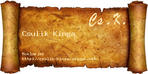 Csulik Kinga névjegykártya