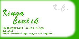 kinga csulik business card